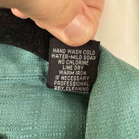 Gillio Silk Blend Shirt Men'sXL Solid Green Short Sleeve Button Up Front Pocket - Picture 7 of 10